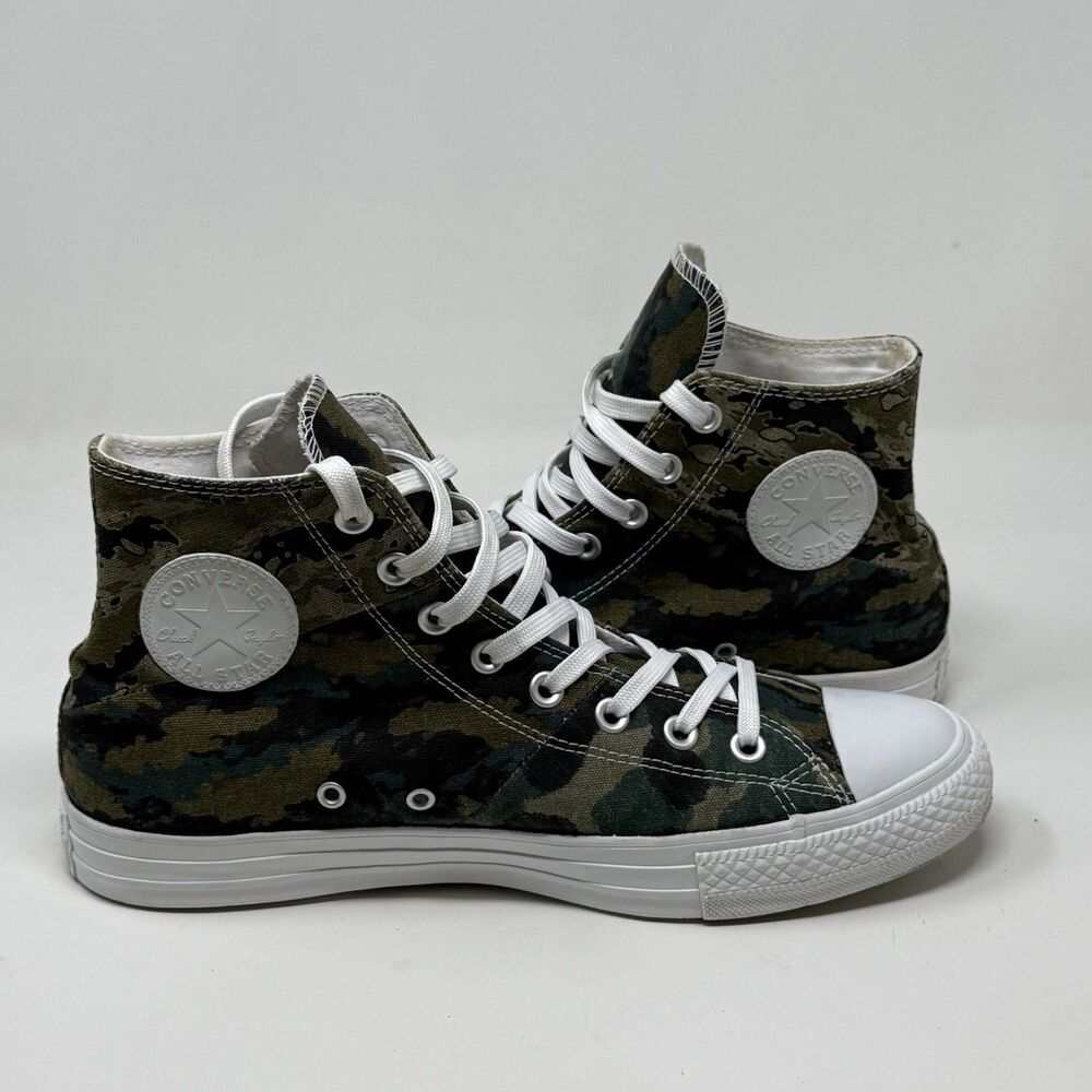 Converse All Star Chuck Taylor Tri Panel Mens 9 Green Camouflage High Top Shoes